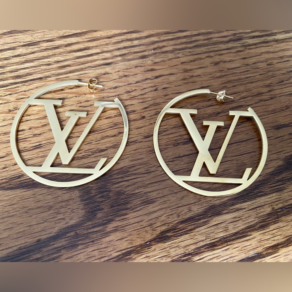 Gold LV Hoop Earrings